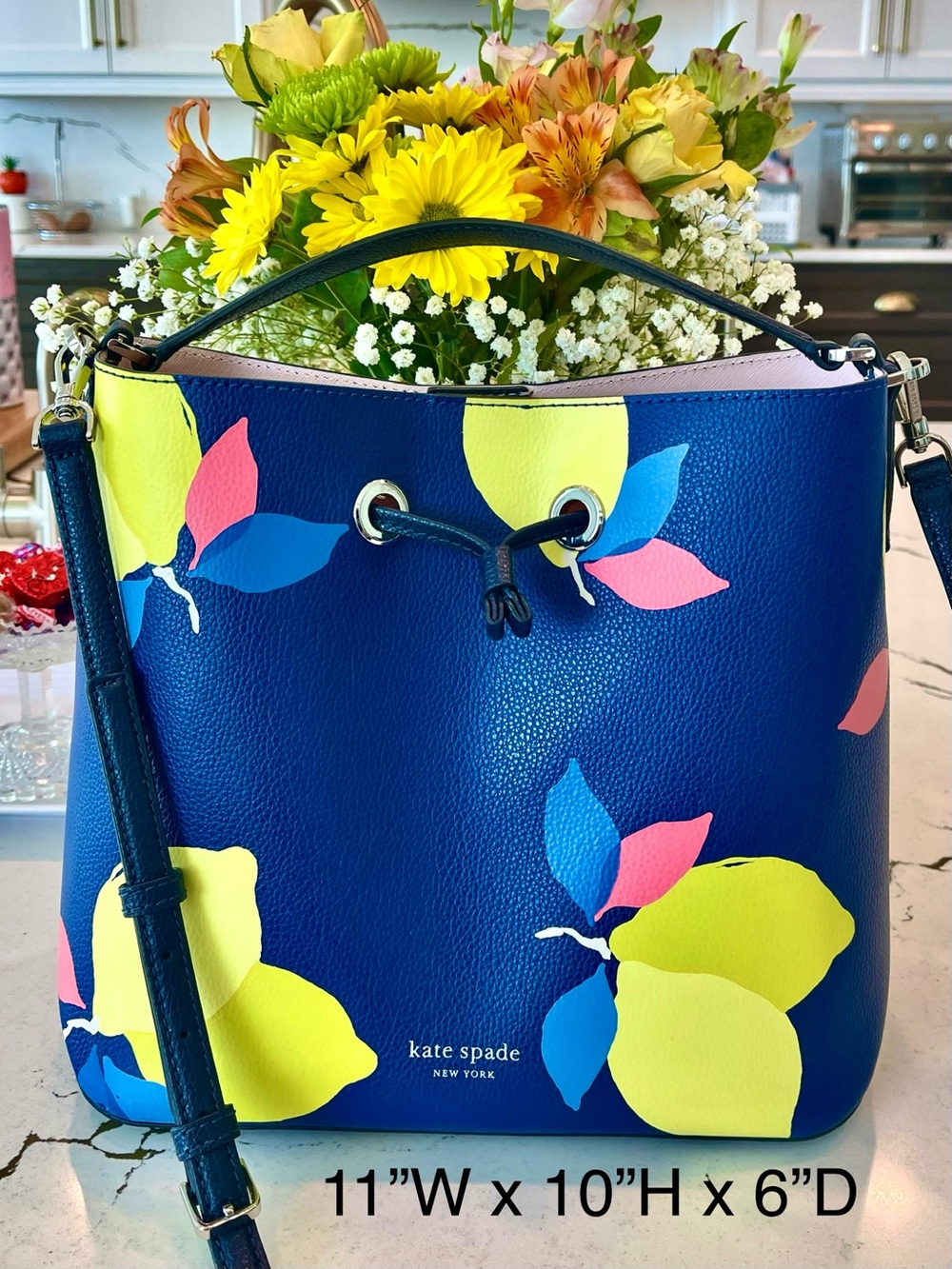 kate spade Lemon Zest Crossbody/Shoulder Bag Leather Excellent Cond Mag snap